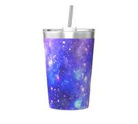 peiyeety Colorful Galaxy Insulated Tumblers and Straw 12 Oz Stainless Steel Tumbler Cups with Lid for Hot and Cold Drinks