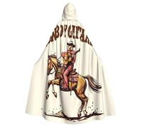 peiyeety Cowboy Rodeo Guitar Pattern Unisex Hooded Cloak Costume Cape for Halloween Vampire Witch Cosplay Wizard