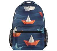 peiyeety Cute Paper Boats Backpack for Women Men Lightweight Daypack Rucksack Laptop Backpack Shoulder Bag for Travel Work Camping Sports
