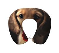 peiyeety Cute Pet Dog Travel Pillow Memory Foam - Comfortable U Shape Neck Pillows for Sleeping, Neck and Head Support Portable Airplane Pillow Adjustable Flight Pillow, Washable Cover