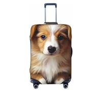 peiyeety Cute Puppy Dog Travel Luggage Cover Elastic Washable Suitcase Cover Protector Fashion Stretch Baggage Covers Dustproof Suitcase Sleeve Fits 18-32 inch Luggage, Black, X-Large