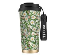 peiyeety Daisy Floral 316 Insulated Mug17oz Stainless Steel Coffee Tumbler Spill Proof Lid for Hot Cold Drinks Home Outdoor