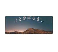 peiyeety Dawn Moon Phase Gaming Mouse Pad 32L×12W inch Extended Large Laptop Keyboard Non-Slip Rubber Base with Stitched Edges for Home Office Computer