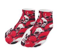 peiyeety Death Skulls Blood Splatter Unisex Ankle Socks Athletic Breathable Low Cut Comfortable Sock