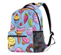 peiyeety Delicious Cake Ice Cream Laptop Backpack for Women Man Large Capacity Travel Daypack Rucksack Lightweight Carry On Casual for Work Hiking Camping