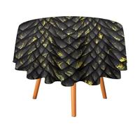 peiyeety Dragons Scale Yellow Print Round Tablecloth Reusable Tablecloths Covers Tablecovers Outdoor Tablecloths Anniversary 60x60in