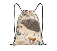 peiyeety Drawstring Backpack Sports Gym Bags Draw String Bag for Women Men Lovely Hedgehog Drawstring Bags Sackpack