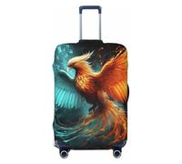 peiyeety Fire and Water Phoenix Travel Luggage Cover Elastic Washable Suitcase Cover Protector Fashion Stretch Baggage Covers Dustproof Suitcase Sleeve Fits 18-32 inch Luggage, Black, X-Large