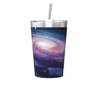 peiyeety Galaxy Insulated Tumblers and Straw 12 Oz Stainless Steel Tumbler Cups with Lid for Hot and Cold Drinks