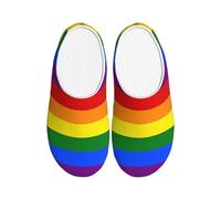 peiyeety Gay Pride Flag Plush Slipper Men Woman Flannel Cotton Shoe House Casual Slides Slippers Warm Shoes Anti Skid Footwear