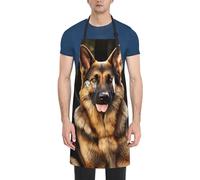 peiyeety German shepherd Apron for Adults, Waterproof Cooking with 2 Pockets, Adjustable Bib for Dishwashing, Long Kitchen for Women Men Work Dog Grooming