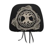 peiyeety Golden Norse Mythology Viking Yggdrasil Tree of Life Car Head Rest Covers Set Auto Front/Rear Seats Headrest Cover Universal Fit Most Cars, Sedan, SUV, Unique Gift for Women Men