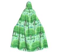 peiyeety Green Trees Small Waterfallsn Printing Halloween Adult Hooded Cloak is a super large, comfortable, and durable cloak