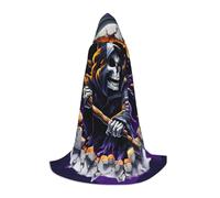 peiyeety Halloween Hole Grim Reaper Hooded Cloak For Adult Teenager Halloween Hooded Cape Wizard Robe With Cape Fear