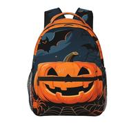 peiyeety Halloween Pumpkin Spider Web Adult Backpacks 15 Inch Laptop Backpack Lightweight Travel Bag for Men Women Gifts