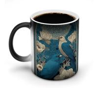 peiyeety Heat Sensitive Color Changing Mug, Azure Birds Under Arch Pattern Magic Ceramic Coffee Cup - Funny Gift Idea for Men, Women, Christmas