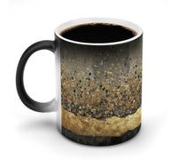 peiyeety Heat Sensitive Color Changing Mug, Granular Poetry Pattern 350ml Ceramic Magic Cup Reveals Pattern with Hot Drink - Great Gift Idea for Coffee Lovers, Birthday & Holidays