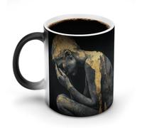 peiyeety Heat Sensitive Color Changing Mug, Silhouetted Soul Pattern 350ml Ceramic Magic Cup Reveals Pattern with Hot Drink - Great Gift Idea for Coffee Lovers, Birthday & Holidays