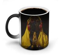 peiyeety Heat Sensitive Color Changing Mug, Veiled Prayer Pattern Magic Ceramic Coffee Cup - Funny Gift Idea for Men, Women, Christmas