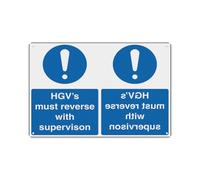peiyeety Hgv'S Must Reverse With Supervision - Mirrored Aluminum Tin Warning Signs For Home Outdoor Garden 8X12 Inches