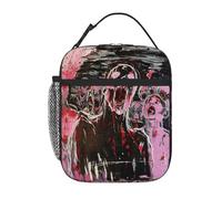 peiyeety Horror Art Zombie with Red Splatter and Creepy Figures Lunch Box Reusable Leak-Proof Portable Insulated Picnic Office Hiking Fishing Lunch Bag