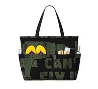 peiyeety If Grandad Can'T Fix It Large Beach Tote Bag For Women With Zipper & Wet Pocket, Lightweight Foldable Gym Tote For Travel, Grocery, Swim, Sports