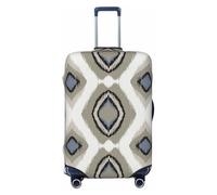 peiyeety Ikat-Geometric-Folklore-Ornament-with-Diamonds-Tribal-Ethnic-Texture (2) Luggage Cover, Washable Suitcase Cover - Travel Fashion Elastic Suitcase Protector Medium