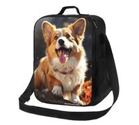 peiyeety Insulated Lunch Bag Cute Corgi Dog Lunch Box for Women Men Reusable Leakproof Cooler Bag for Office Picnic