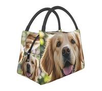 peiyeety Insulated Lunch Bag Golden Retriever Lunch Box for Women Men Reusable Leakproof Cooler Bag for Office Picnic