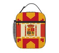 peiyeety Insulated Lunch Bag Spanish Flag Pattern Lunch Box for Women Men Reusable Leakproof Cooler Bag for Office Picnic
