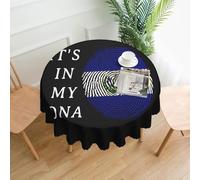 peiyeety It's in MyEl Salvador Round Table Cloth 60 Inch Waterproof Splash Resistant Wrinkle Tablecloth Kitchen Table for Indoor Outdoor Restaurant Decor