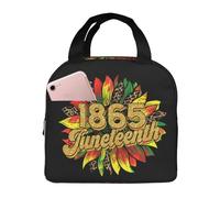 peiyeety Juneteenth 1865 Sunflower Black History Month Lunch Bag for Unisex Reusable Insulated Lunch Box Large Capacity Reusable Insulated Cooler