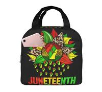 peiyeety Juneteenth Black History Month Sunflower Fist Lunch Bag for Unisex Reusable Insulated Lunch Box Large Capacity Reusable Insulated Cooler