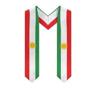 peiyeety Kurdistan Kurdish Kurds Flag Graduation Stole Scarf Shawl Sash Class of 2026 for Men Women Double-sided Glossy V-Neck Scarves Graduate Gift for High School College