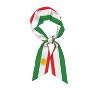 peiyeety Kurdistan Kurdish Kurds Flag Satin Head Scarf for Women Multifunctional Silky Long Thin Neck Wrap, Purse Accessory for Handbags, Hair Band & Headband