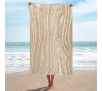 peiyeety Light Beige Wood Grain Beach Towel Sand Free Microfiber Large Shower Towels Multipurpose Absorbent for Bathroom Pool 52x32 Inch