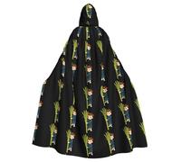 peiyeety Little boy pulling bamboo shoots Pattern Adult Hooded Cape Cloak for Halloween Costume Parties and More