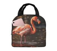 peiyeety Lunch Bag Flamingo is Drinking Water Lunch Box Leakproof Lunch Tote Bag Insulated Cooler Bags for Picnic Travel