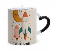 peiyeety Magic Color Changing Mug, Celestial Confession Pattern Heat Sensitive Ceramic Cup - 12oz Coffee Tea Cup, Novelty Gift for Holiday