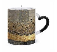 peiyeety Magic Color Changing Mug, Granular Poetry Pattern Heat Sensitive Ceramic Cup - 12oz Coffee Tea Cup, Novelty Gift for Holiday