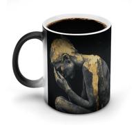 peiyeety Magic Color Changing Mug, Silhouetted Soul Pattern Heat Sensitive Ceramic Cup - 12oz Coffee Tea Cup, Novelty Gift for Holiday