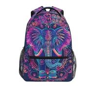 peiyeety Mandala Floral Elephant (01) Laptop Backpack for Women Men, Personalized College Bookbag Travel Bag Casual Daypack back packs