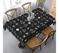peiyeety Mathematical Shapes Print Rectangle Tablecloth 60 x 90 Inch, Wrinkle Resistant Decorative Fabric Table Cover for Dining Party Indoor Outdoor