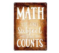 peiyeety Metal Plaque Tin Signs Math The Only Subject That Counts Classical Poster Retro Wall Art Iron Plate Wall Decor Best Gift for Parents,Lovers 8x12 Inch/20x30cm