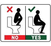 peiyeety Metal Tin Sign How to Use The Toilet Caution Danger Safety Security Warning Notice Signs Indoor Outdoor 8 X 12 Inch