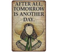 peiyeety Metal Tin Sign Motivational Wall Decor Tomorrow Is Another Day Quote Distressed Rustic Plaque For Home Living Room Bedroom Office Patio Garage Bar She Shed, 8×12 INCH