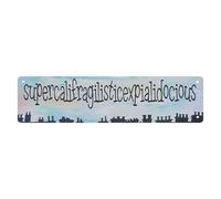 peiyeety Metal Tin Sign Supercalifragilisticexpialidocious Street Sign Rustic Art wall Decor Wall Shop Man Cave Bar Fun Vintage Metal Tin Signs 4x16 inch Plaque Handicraft