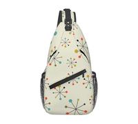 peiyeety Mid Century Fifties Modern Atomic Retro Sling Bag Crossbody Backpack For Women Men Travel Hiking Daypack Chest Shoulder Bag