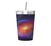 peiyeety Moon Starry Galaxy Insulated Tumblers and Straw 12 Oz Stainless Steel Tumbler Cups with Lid for Hot and Cold Drinks