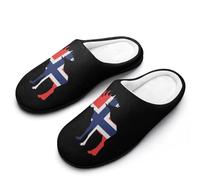peiyeety Moose Flag of Norway Mens Memory Foam Slippers Lightweight Cotton House Shoes for Indoor Outdoor40-41
